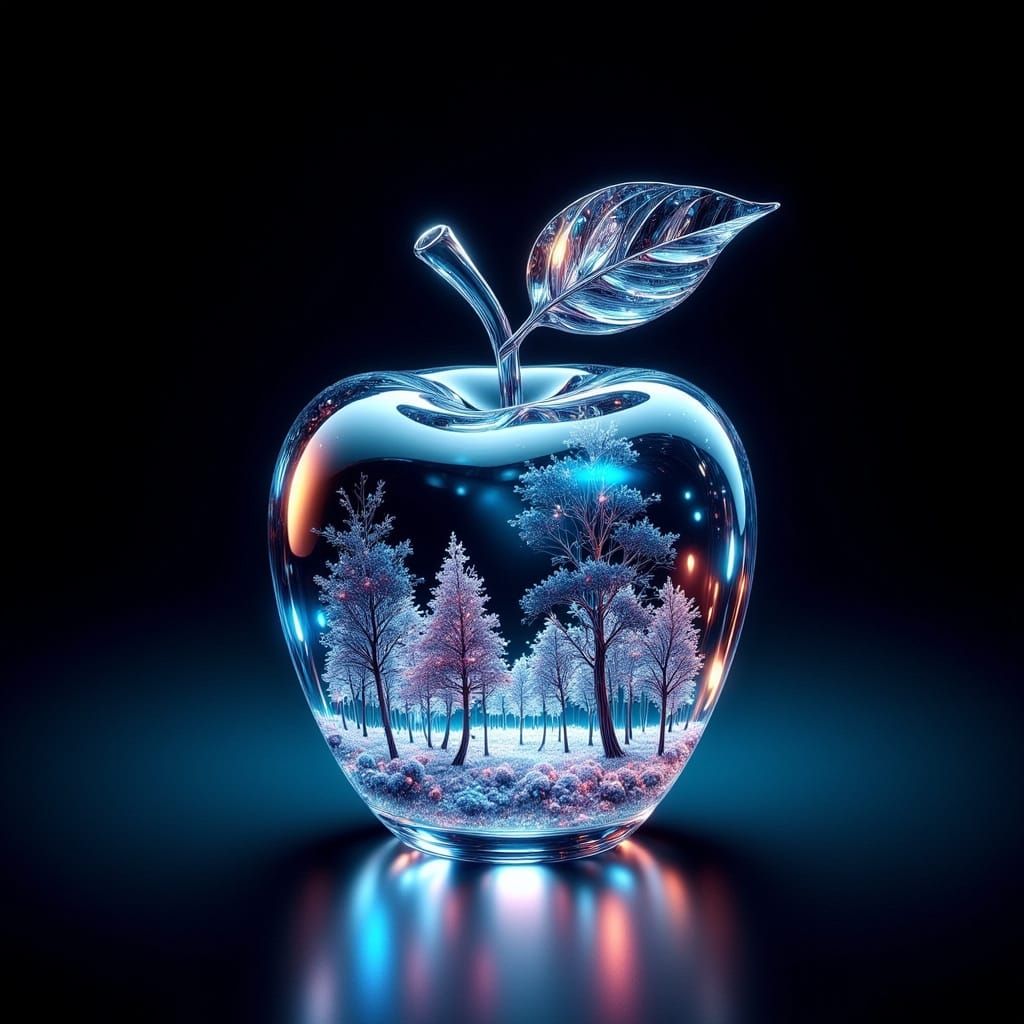 Ethereal Glass Orb Reveals Forest Scene