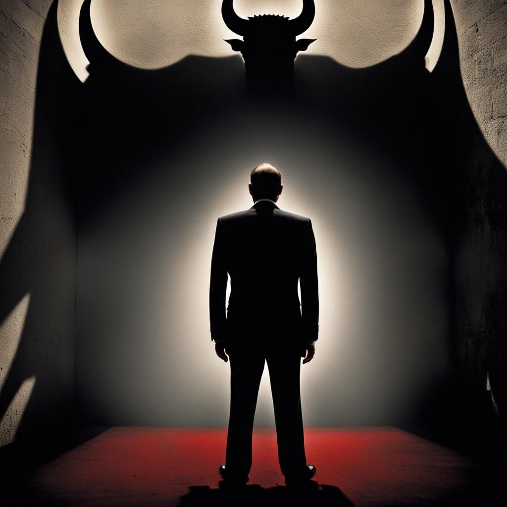 Dark Surreal Shadow Revealed in Male Figure