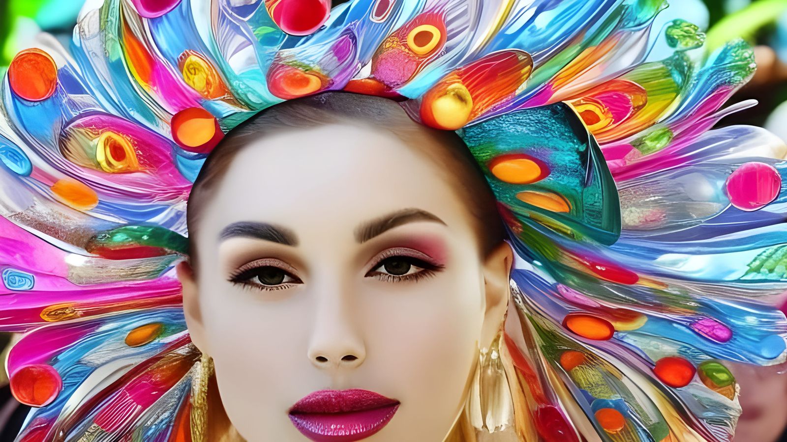 Blown glass hat, aventurine, ciocche, Millefiori, Murrine, S...