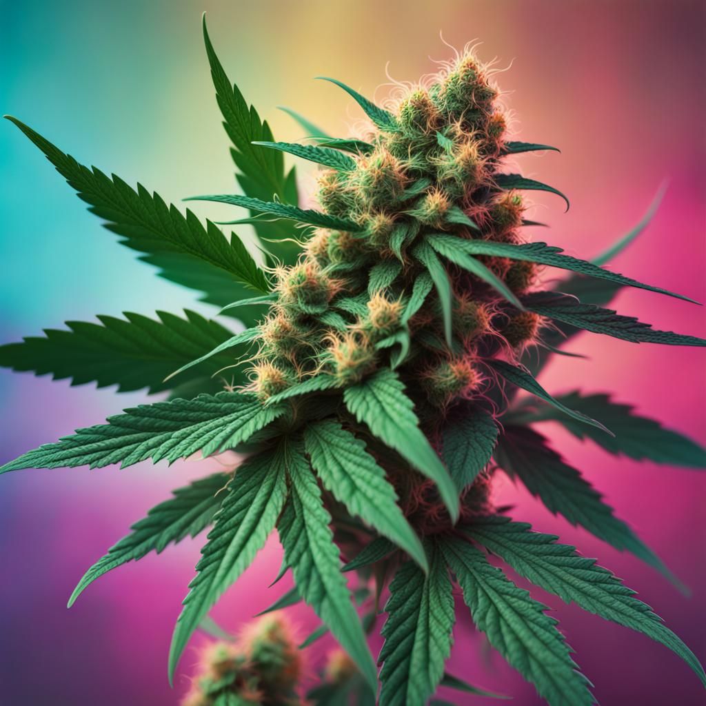 Hyperrealistic Cannabis Portrait in Vibrant Color