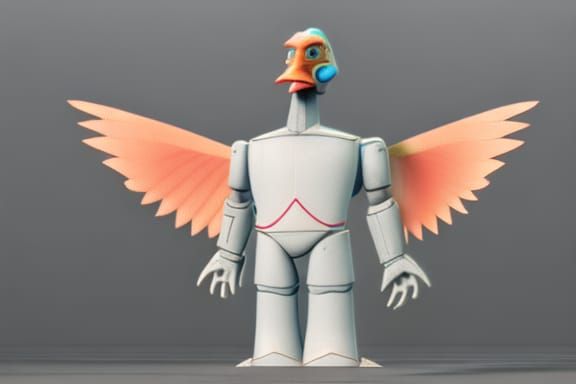 Cyber Chicken Messiah Ascends in Fiery Glory