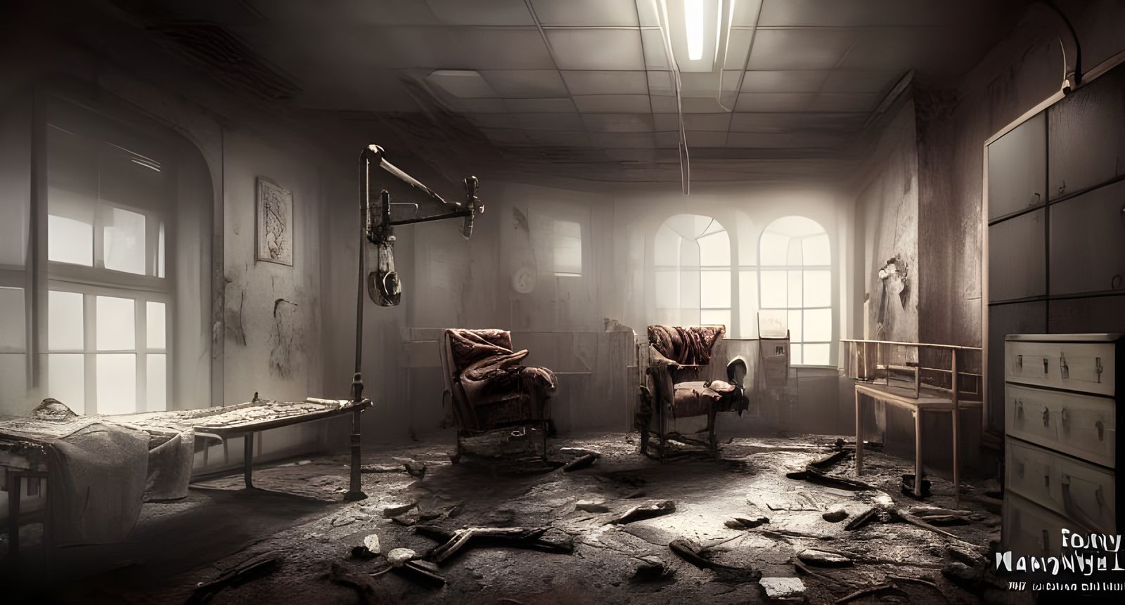 Dark Post-Apocalyptic Hospital in Hyper-Realistic Style