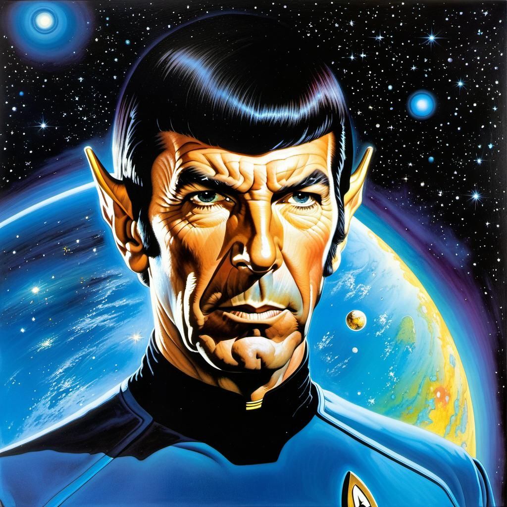 Iridescent Spock in Cosmic Space