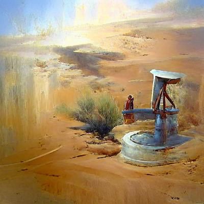 Ancient Water Oasis in the Desert Landscape
