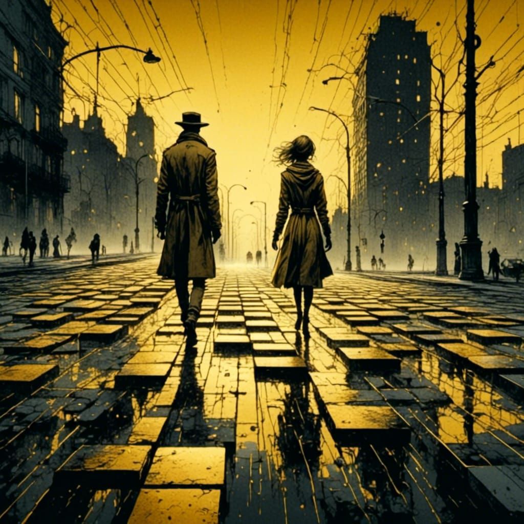 Dreamlike Cityscape in Vibrant Oil Painting