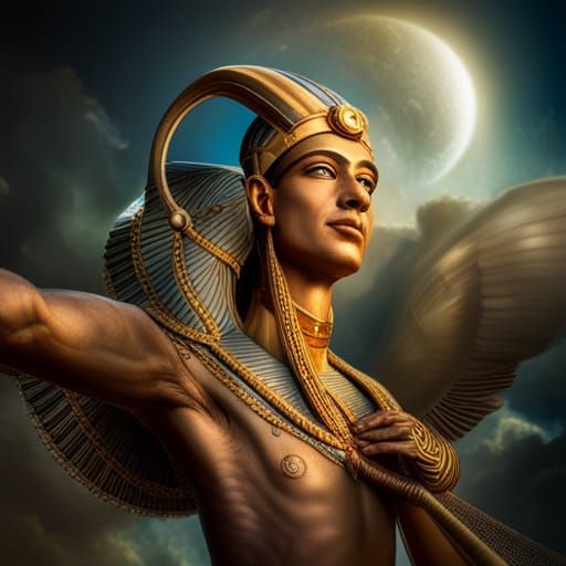 Egyptian God Thoth with Magic Hands