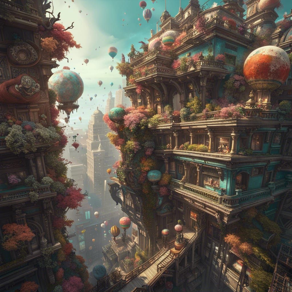 Fantasy futuristic city