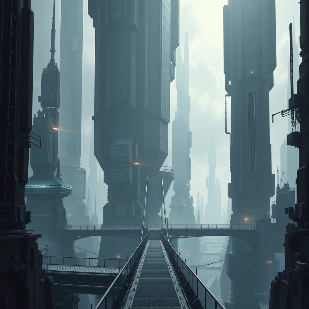 Cyberpunk Metropolis at Dusk