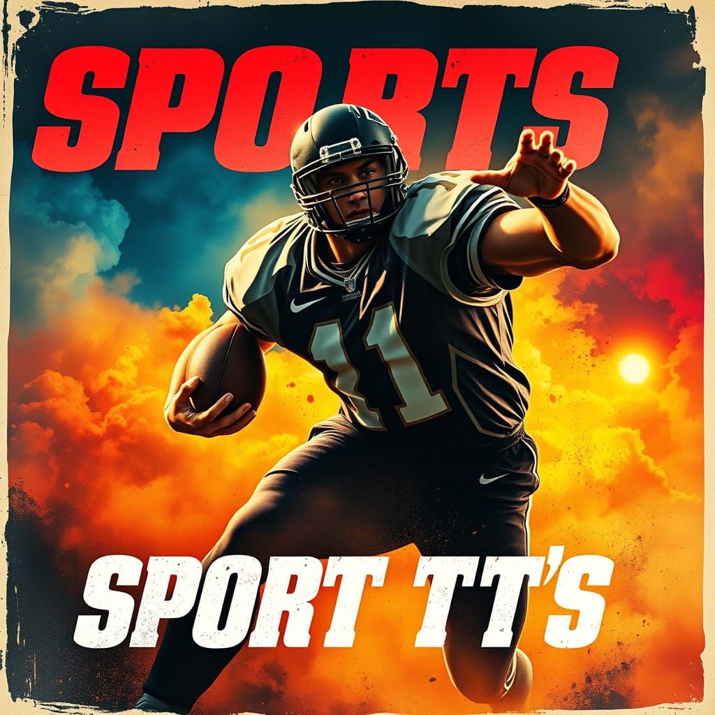 Heroic Athlete Movie Poster in Vintage Style