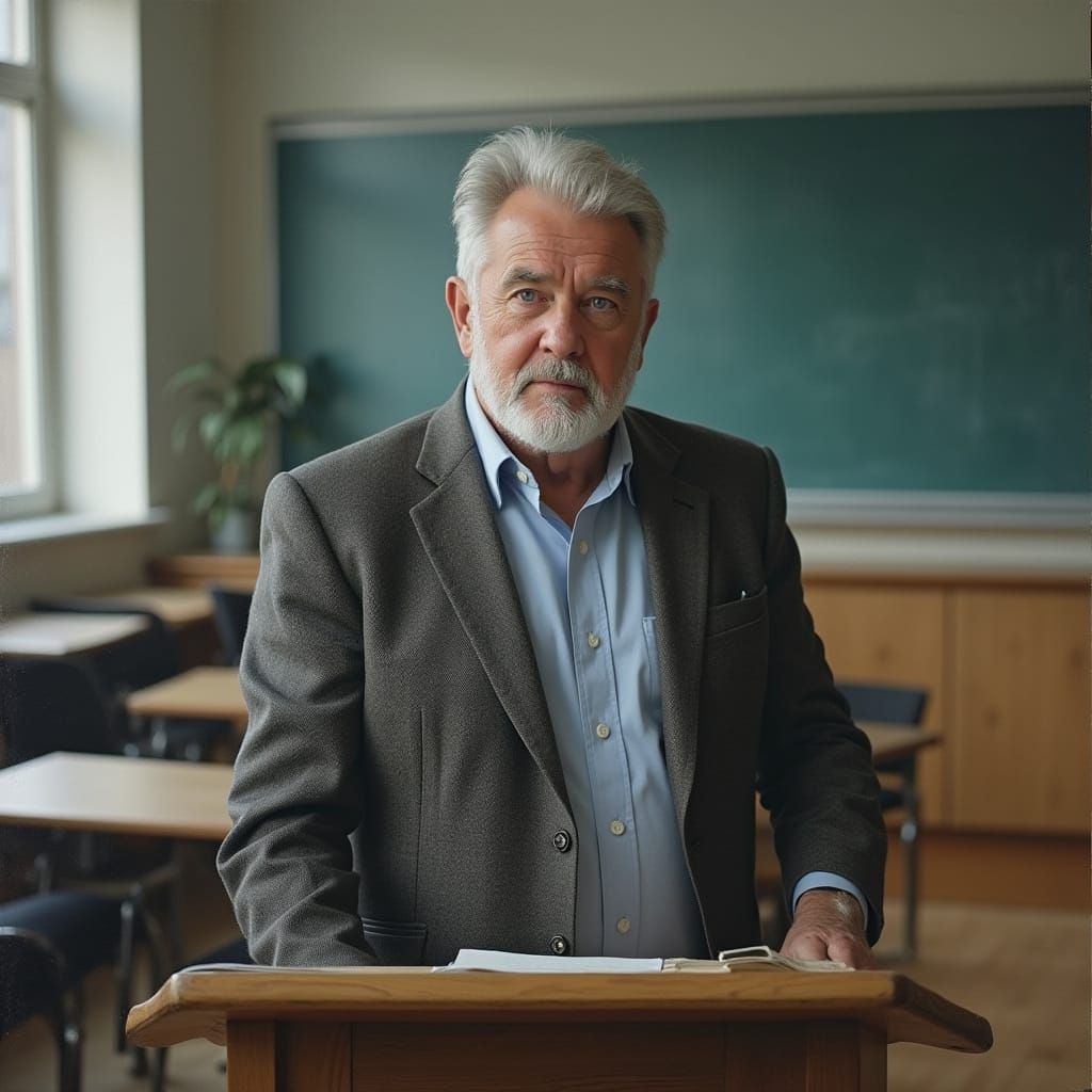 Hyperrealistic Portrait of Man in Tweed Suit