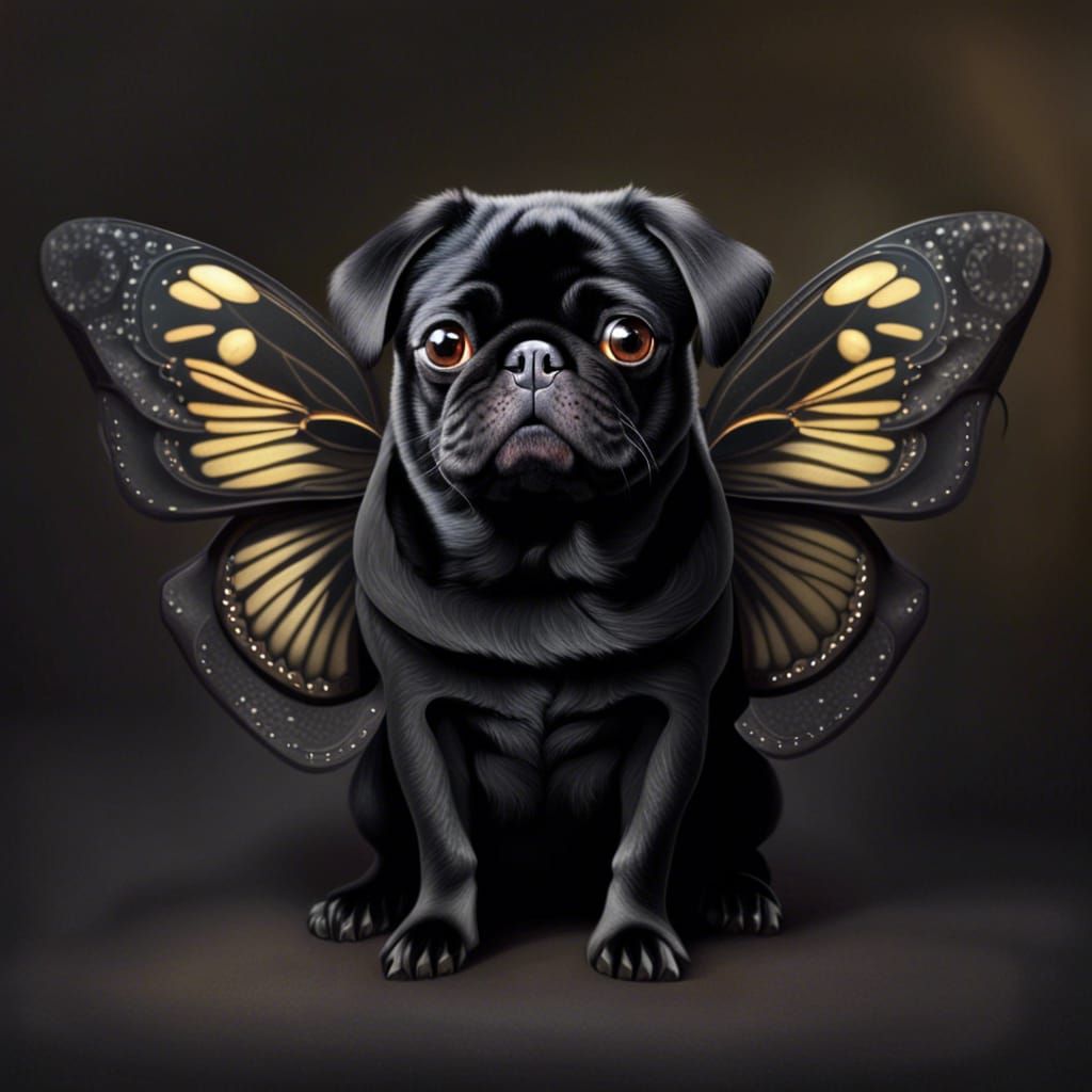Magical Canine with Delicate Wings