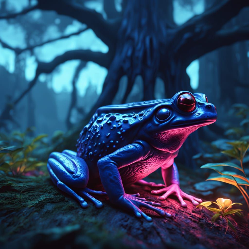 Glowing Cults Gather Around an Ancient Tree in a Neon Noir L...