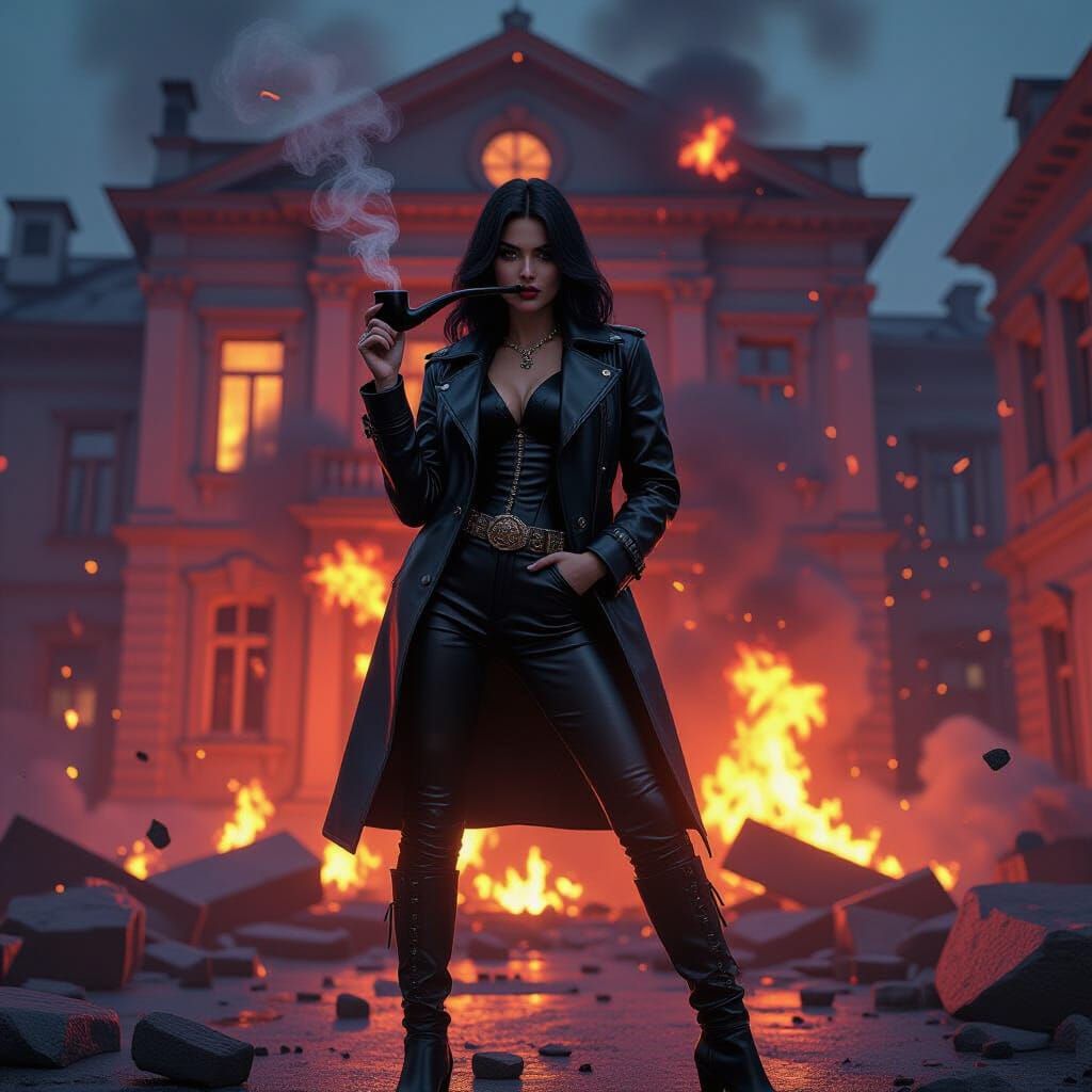 Mafia Boss Girl Amidst Explosions in Fantasy World
