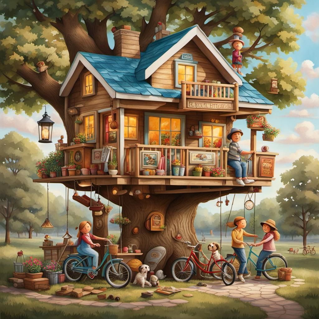 Whimsical Childhood Memories in Vibrant Colors