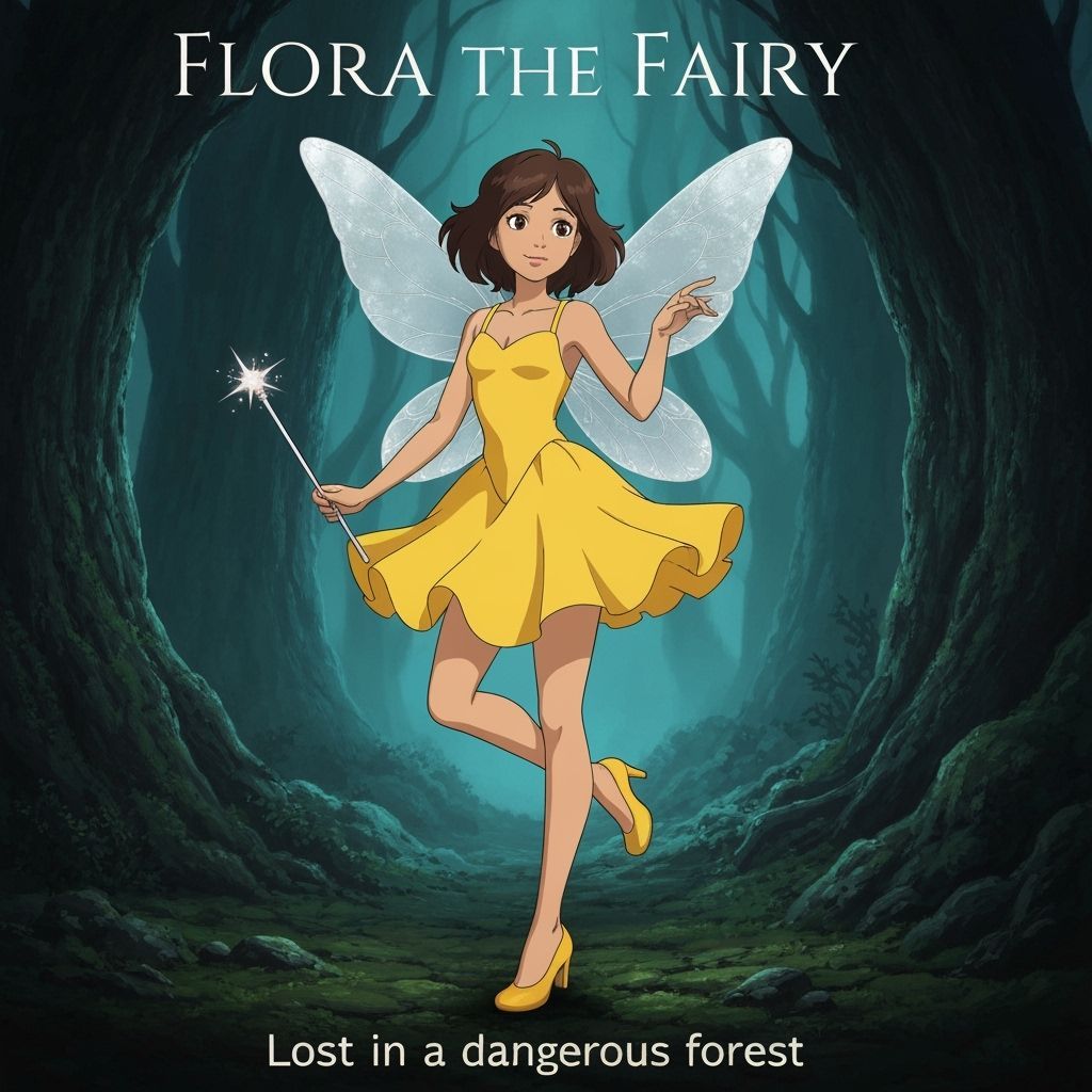 Flora the Fairy in Spooky Forest, Anime Style