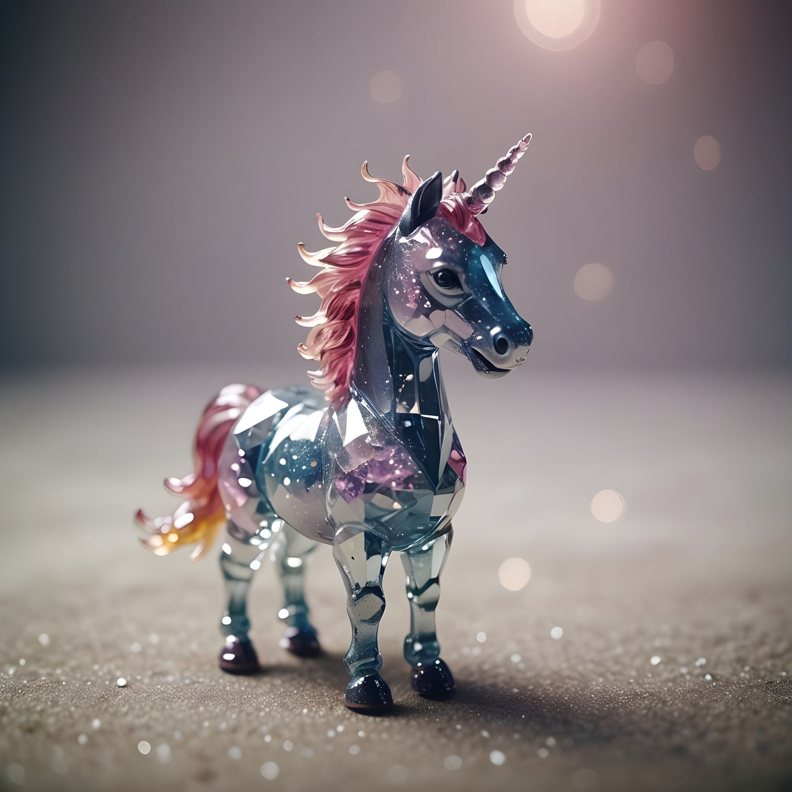 Tiny crystal unicorn figurine