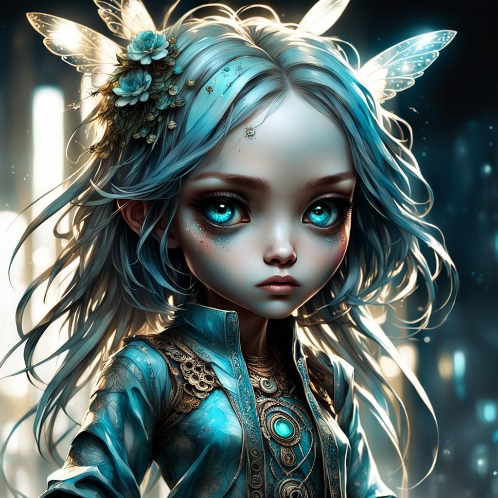 Surreal Chibi Goddess Radiates Ethereal Beauty in Ray Tracin...