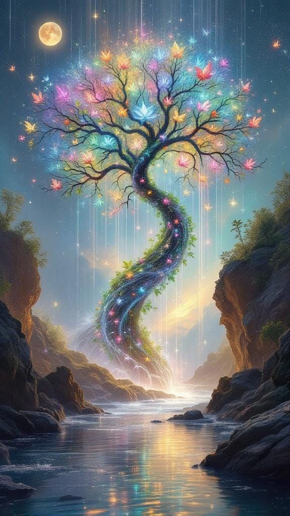 Sentient Aurora of Living Music in a Dreamscape