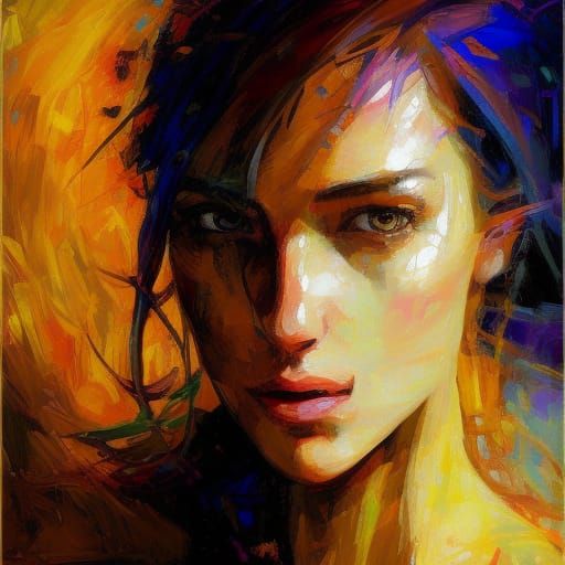 Cyberpunk Knight in Dark Fantasy Portrait