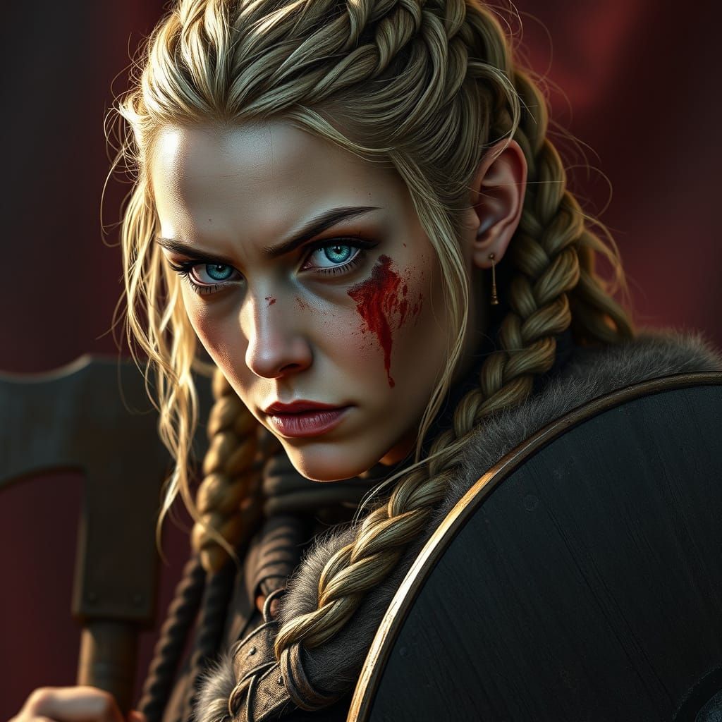 Battle-Hardened Warrior in Hyperrealistic Style