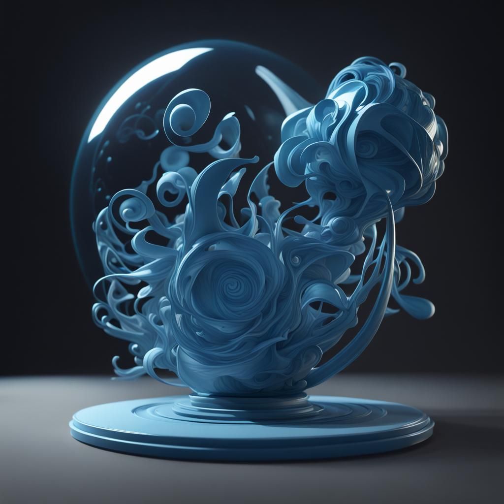 Vibrant Blue Visuals in a Cel-Shaded Aesthetic