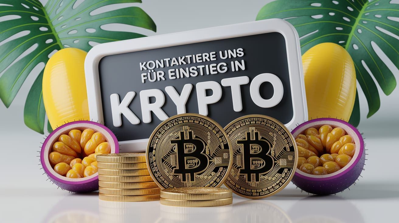 Realistic Bitcoin Coins Amidst Tropical Fruit in a Photoreal...