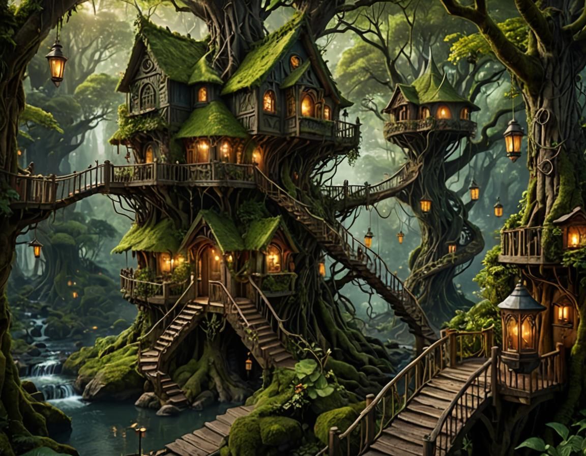 Enchanted forest village