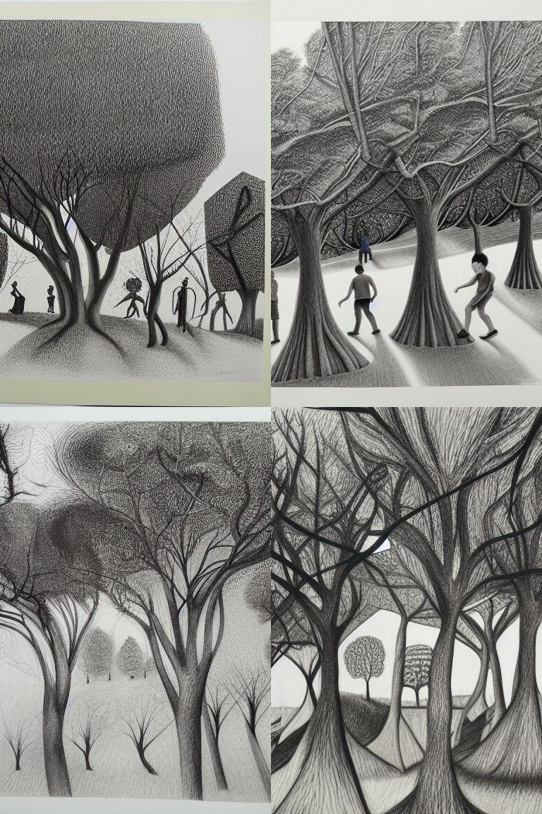 Village Scene in Hyperdetailed Style