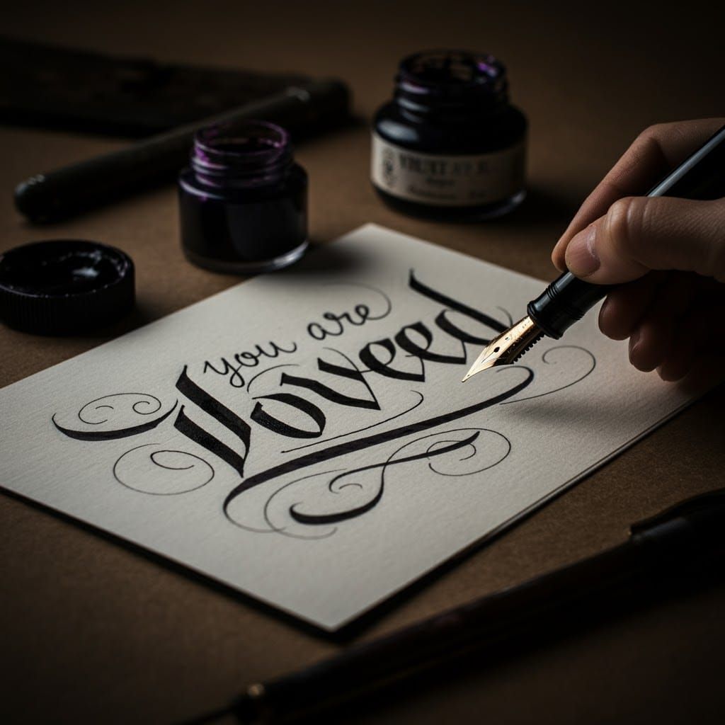 Calligraphy Masterpiece in Elegant Black Ink