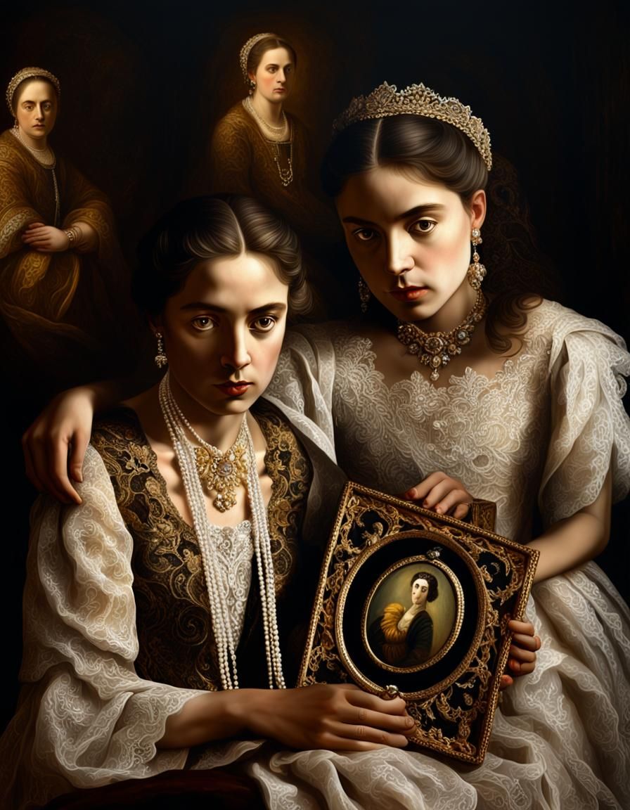 Elegant Lady in Golden Glow, a Masterful Baroque Portrait