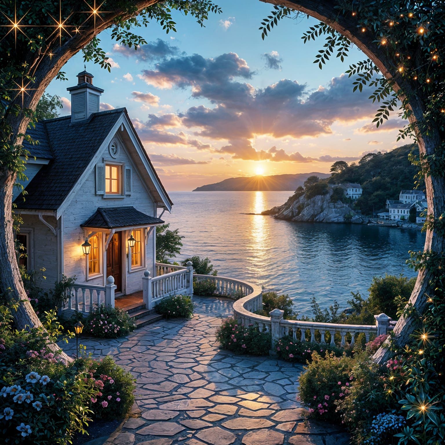 Stunning Seaside Cottage at Sunset