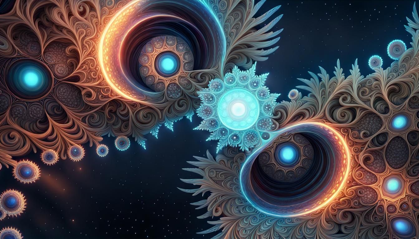 Stunning Celestial Fractal Elegance in Epic Digital Painting