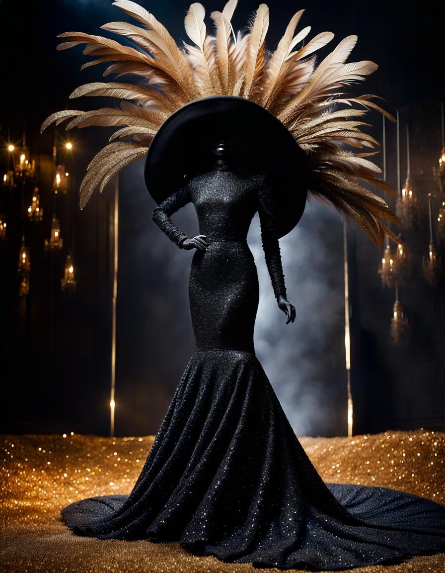 Gothic Glitter Goddess in Shimmering Headdress