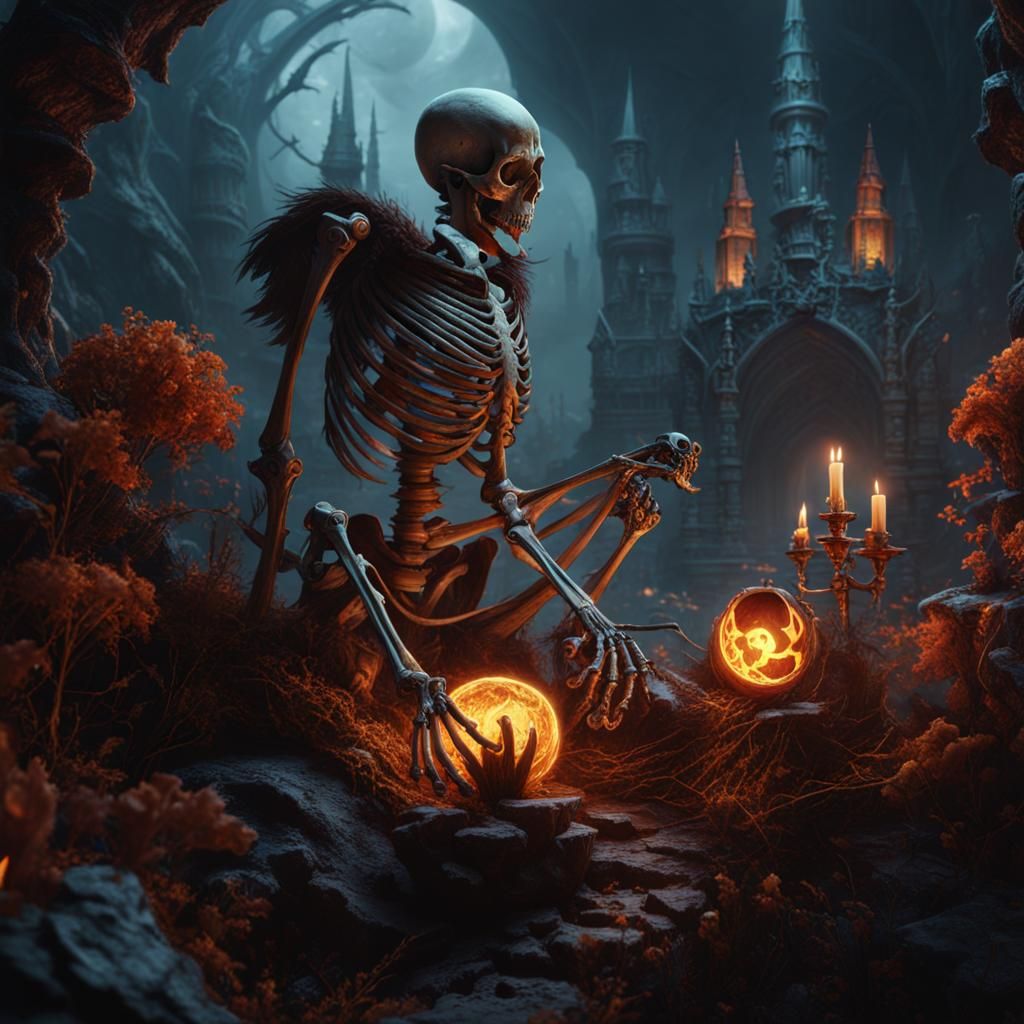 Skeleton Discovers Ancient Necromancy Spell in Vibrant Fanta...