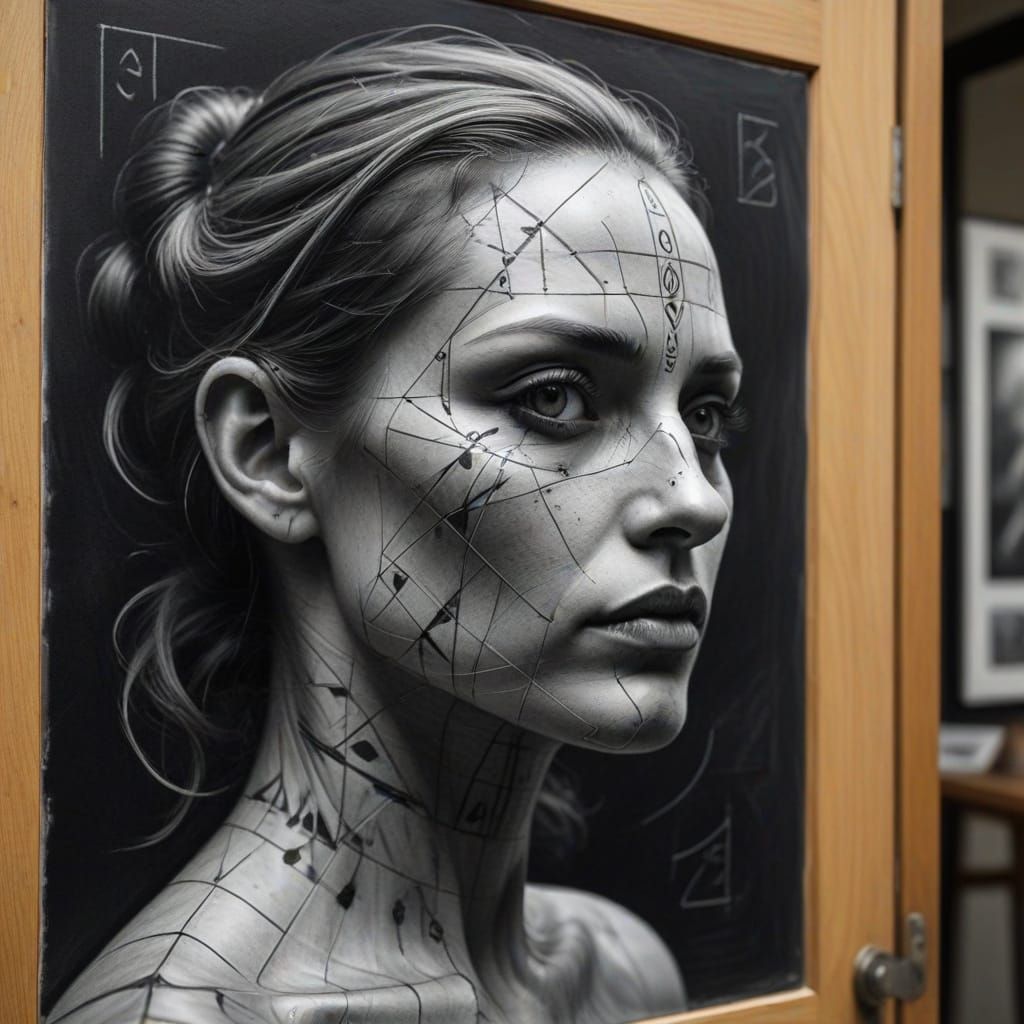 Dark, Realistic Sketch of Artists Outside a Closed Gallery