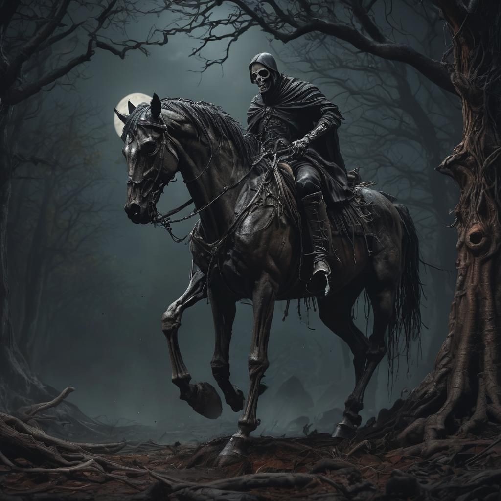 Headless Horseman Emerge from Dark Forest Underglow
