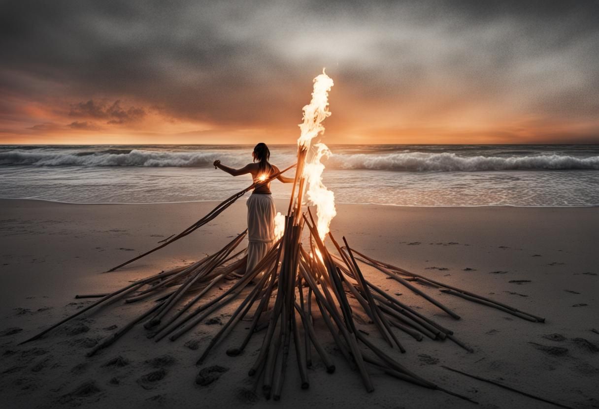 Hyper Realistic Hula Dancer in Tropical Paradise