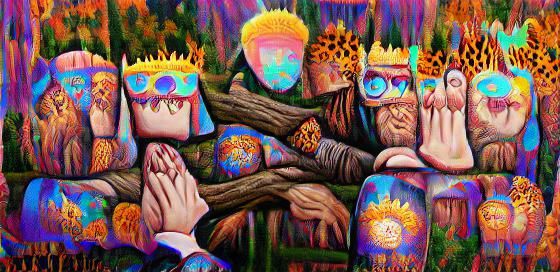 Whimsical Fantasy Portal in Dark Woods: A Pop Art Masterpiec...