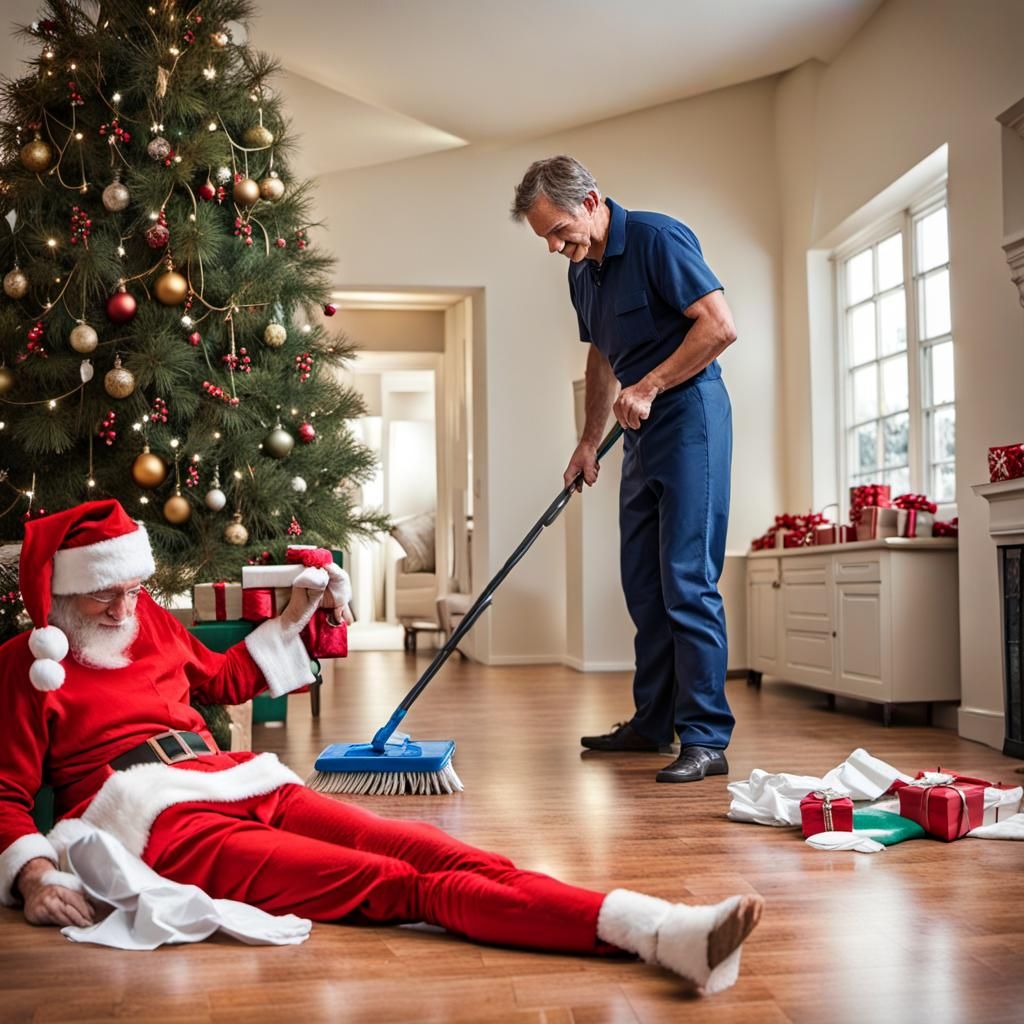 Chaos of Christmas Cleaning in Hyperrealistic HDR