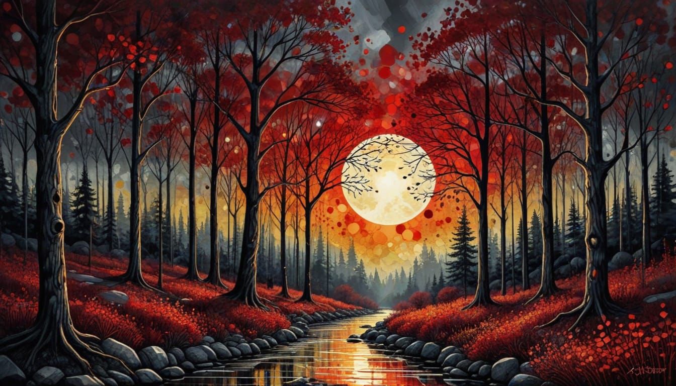 Moonlit Forest Glows with Vibrant Colors