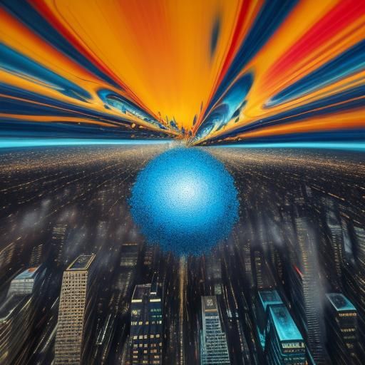 Surrealistic dreamscape. Close-up, macro. A giant hammer swi...