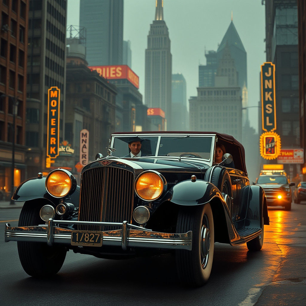 Elegant Couple Cruises in Duesenberg Model J through Ruined...