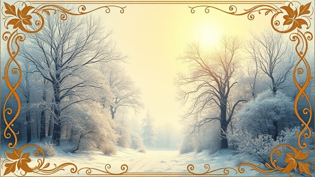 Ethereal Winter Landscape Transformed by Golden Spring Light...