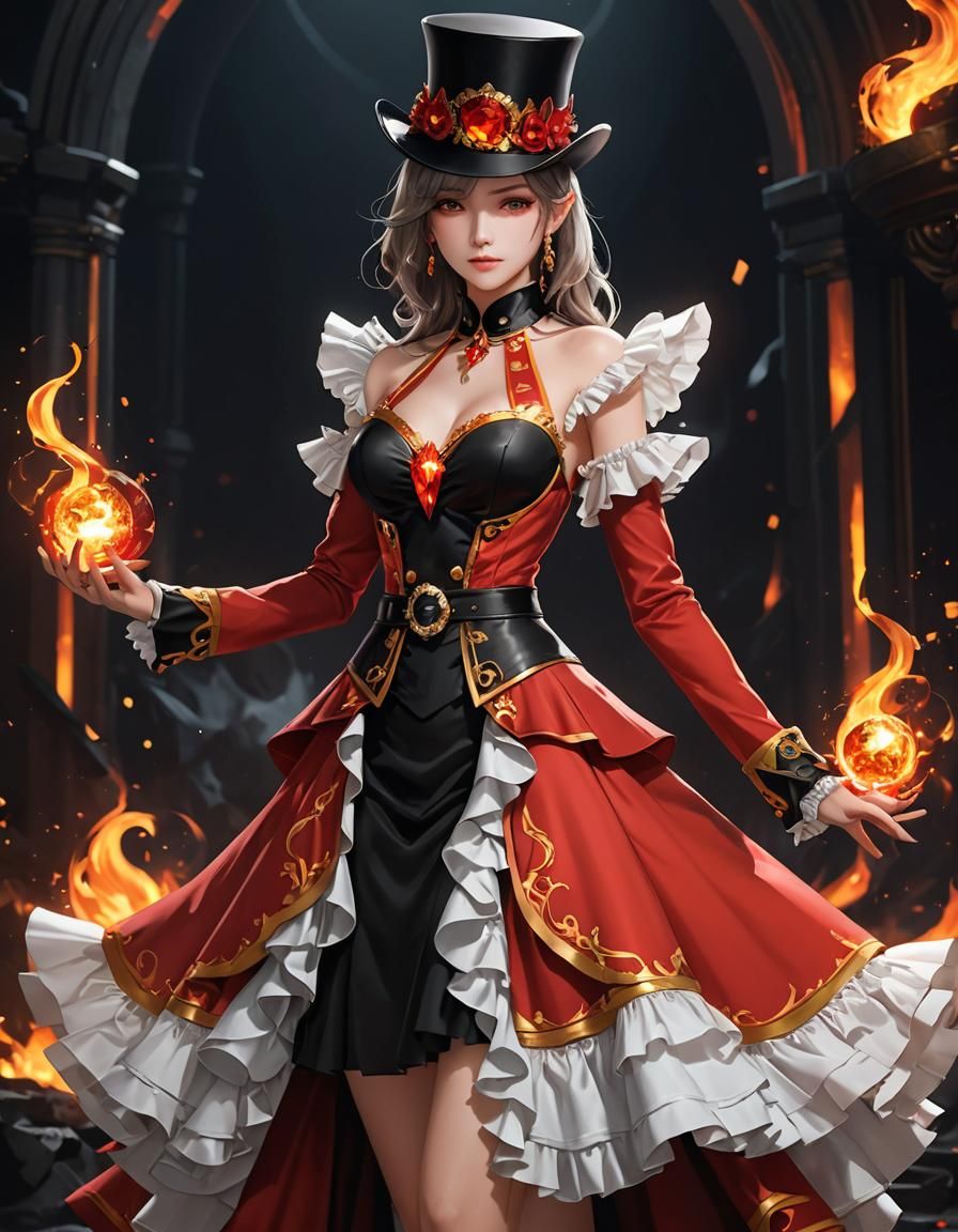 Cyberpunk-Inspired Lava Ringmaster Suit in 8K Resolution