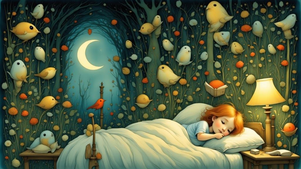 Cozy Bedtime Story in Dreamy Watercolor Style