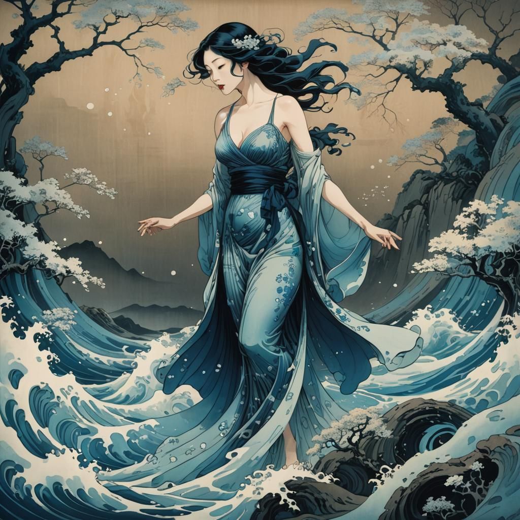 Glowing Goddess in Ethereal Gown