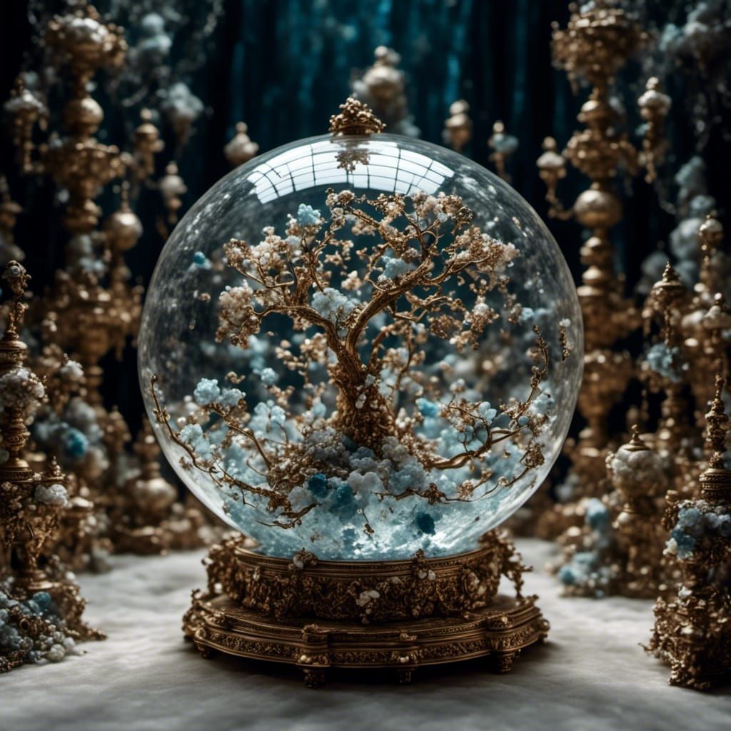 A Crystal Sphere Teems with Life, Encompassing a Beating Hea...