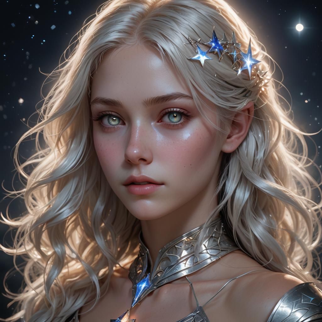 Ethereal Starlit Beauty Shines in Celestial Concept Art