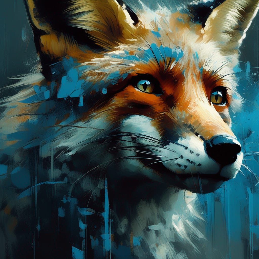 Hyperrealistic Fox Portrait in Intricate Oil Painting Style