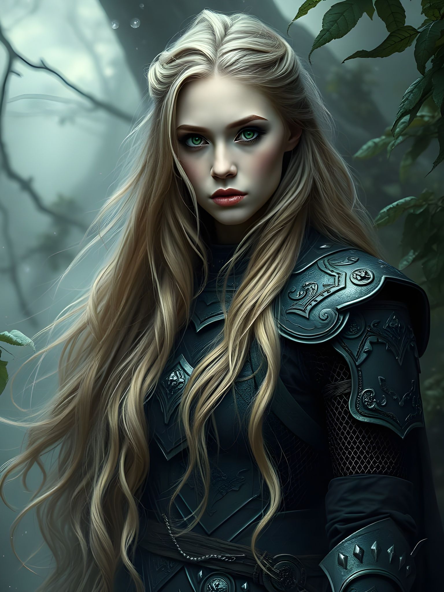 Norse Goddess in Mystical Green Armor